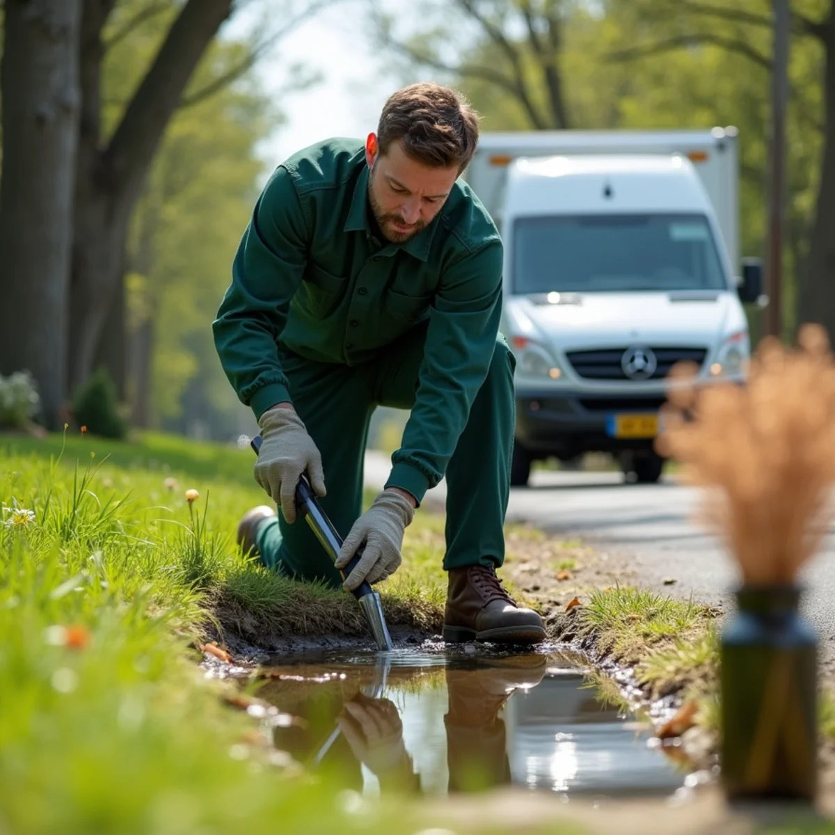 Treating landscape standing water with biological Bti larvicide dunk