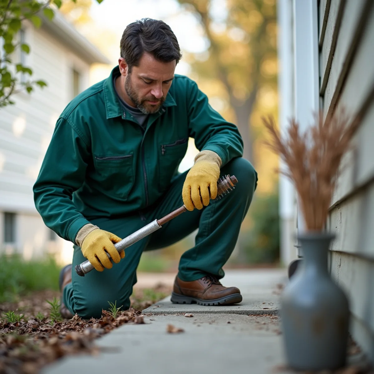 Injecting protective mineral dust into foundation weep holes