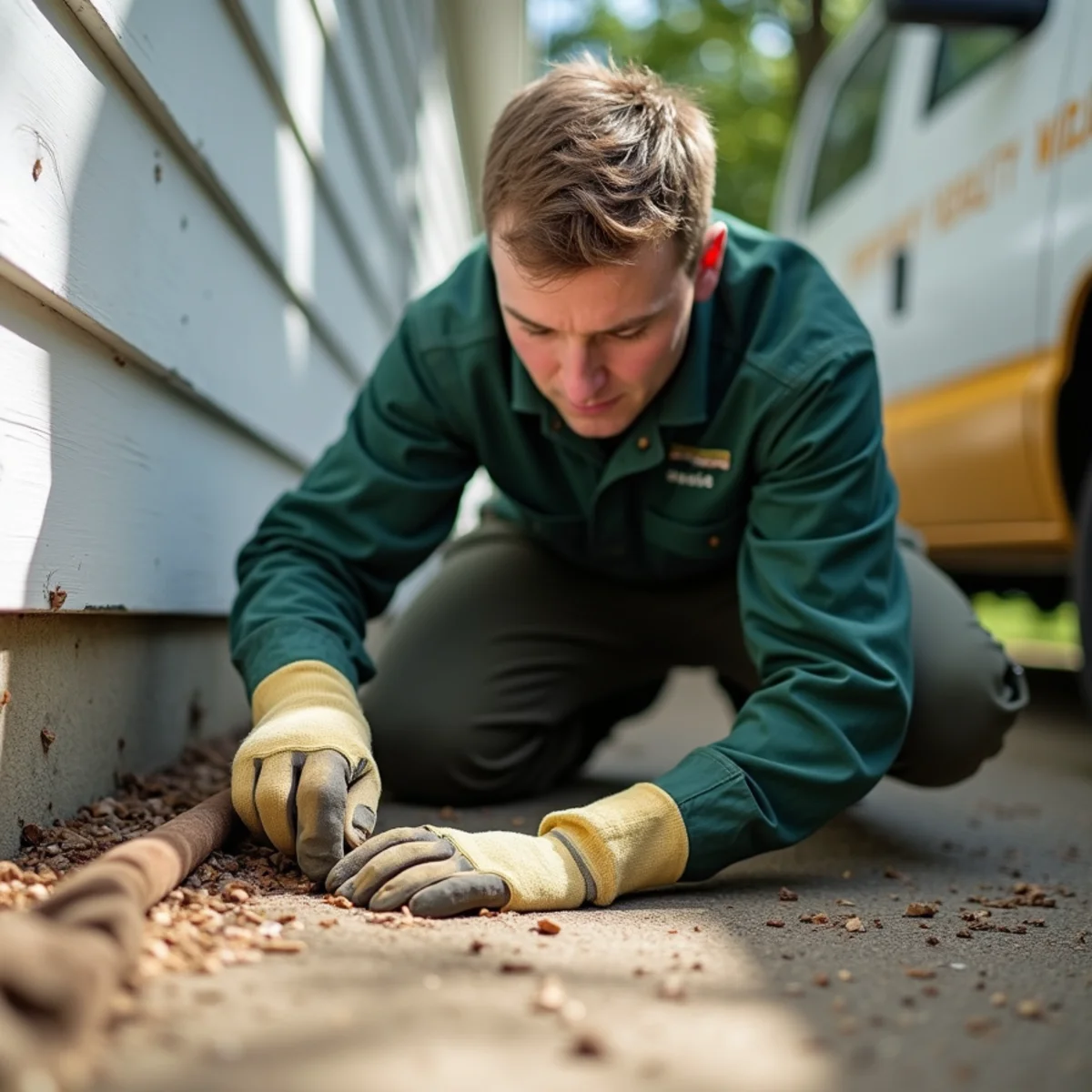 Inspecting crawlspace sill plate under split-level Plainview home - Plainview NY